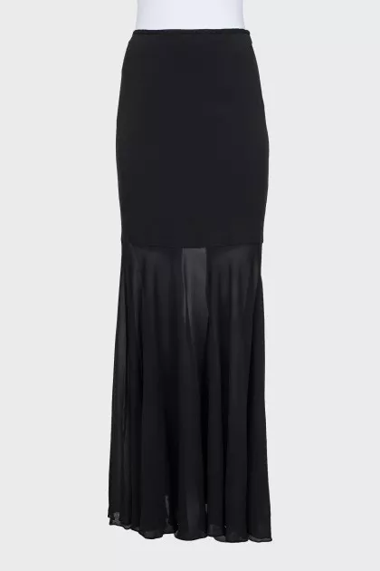 Black flared skirt