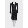 Bodycon dress with asymmetrical hem