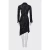 Bodycon dress with asymmetrical hem