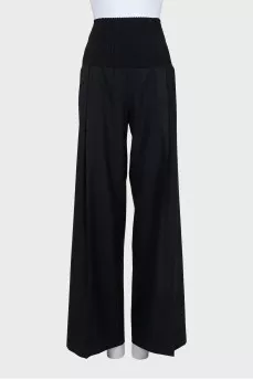 High waist trousers with tag