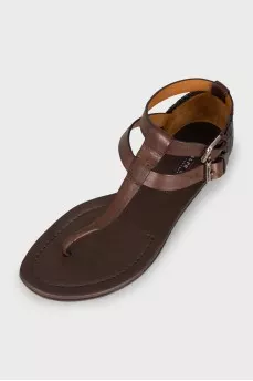 Sandals with embossed leather