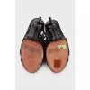 Leather sandals with printed soles