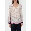 Blouse with pink and black trim