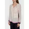 Blouse with pink and black trim