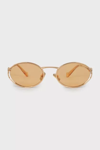 Yellow thin frame sunglasses