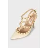 Rockstud suede slingbacks