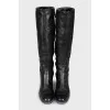 Insulated leather wedge boots