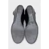 Insulated leather wedge boots