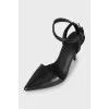 Leather slingbacks with heels