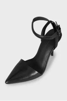 Leather slingbacks with heels