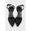 Leather slingbacks with heels