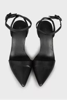 Leather slingbacks with heels