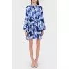 Silk dress with floral appliqué