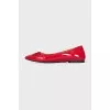 Red patent leather ballet flats