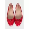 Red patent leather ballet flats