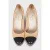 Leather shoes with metal front