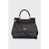 Black leather bag Sicily