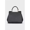 Black leather bag Sicily