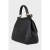 Black leather bag Sicily