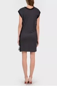 Dress with tiered ruffles on the front