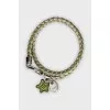 Double leather bracelet with pendant