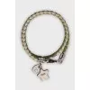 Double leather bracelet with pendant