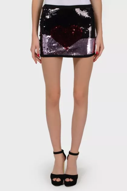 Mini skirt with sequins