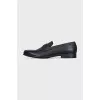 Men's black leather loafers