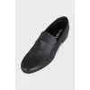 Men's black leather loafers
