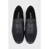 Men's black leather loafers