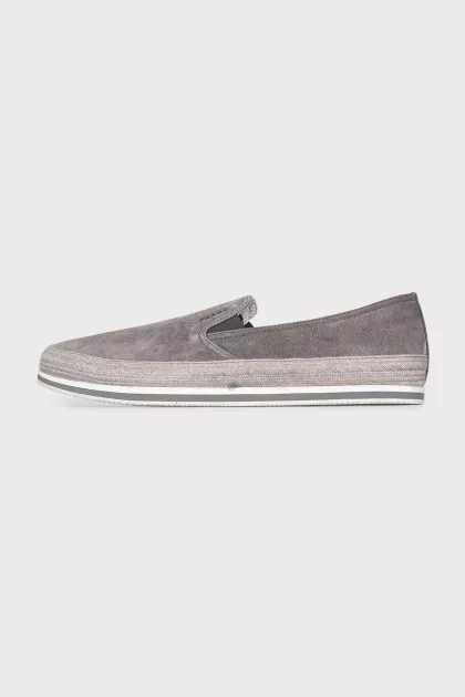 Men's Grey Suede Espadrilles