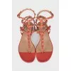 Leather sandals decorated with Rockstud studs