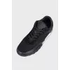 Leather and textile sneakers