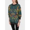 Silk sweater with shortened sleeve