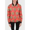 Red bomber with zipper pockets