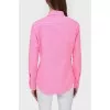 Pink shirt with blue embroidery