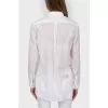 Blouse shirt with a fastener