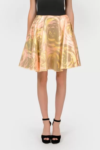 Rose gold silk skirt