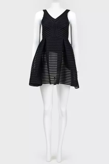 Black dress with flared skirt