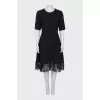 Cashmere dress decorated with fringe