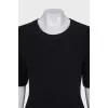 Cashmere dress decorated with fringe