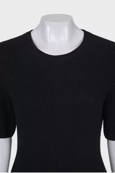 Cashmere dress decorated with fringe