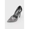 Dark metallic stilettos
