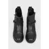 Ankle boots with rhinestones on the back