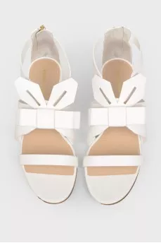 Zipped closed heel leather sandals