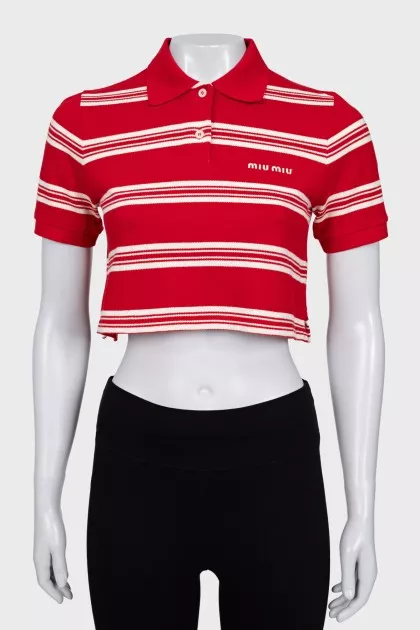 Cropped striped t-shirt