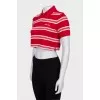 Cropped striped t-shirt