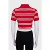 Cropped striped t-shirt