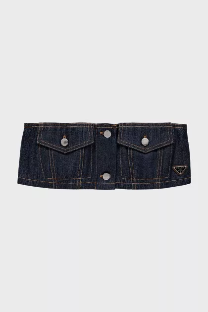 Denim top with logo