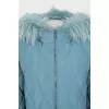 Down jacket with raccoon fur trim